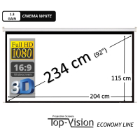  Écran manuel 92" - 234 cm (16:9) - economy