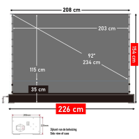  Écran de sol motorisé  92" - 234 cm