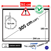 Manual screen 120" - 305 cm (4:3) - economy 