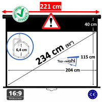  Écran manuel 92" - 234 cm (16:9) - economy