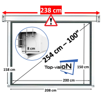  Écran électrique 100" - 254 cm (4:3)