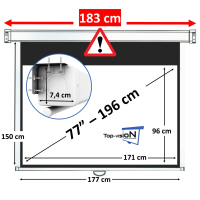  Écran manuel 77" - 196 cm (16:9)